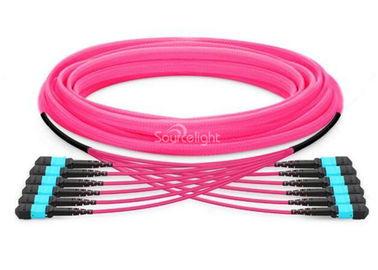 China Mpo To Mpo Om3 Om4 72 Cores Mpo Mtp Patch Cord Aqua Or Purple Cable Corning Fiber supplier