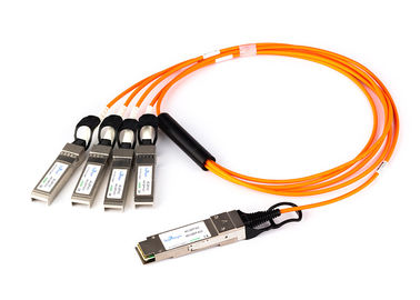 China 3.3v 140g Qsfp+ Direct Attach Cable To 4 Sfp Aoc Active Optical Cable Om3 100m supplier