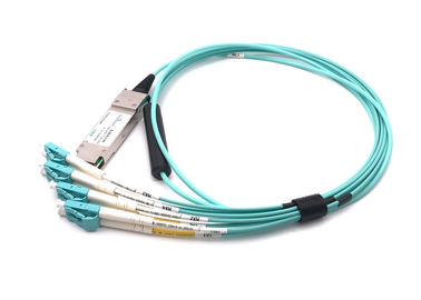 China 10.3G/CH Qsfp+ Direct Attach Cable To 8lc Connector Breakout Aoc Om3 Fiber 100m supplier