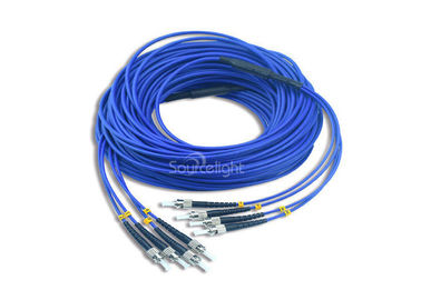China 4 Cores Armored Fiber Optic Patch Cord ST to ST Rodent Resistant supplier